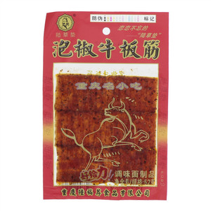 陆草垫泡椒牛板筋调味面制品