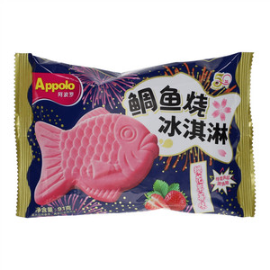 Appolo阿波罗樱花草莓味鲷鱼烧冰淇淋