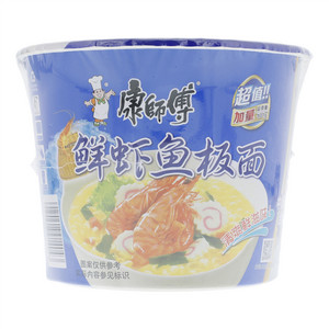 康师傅鲜虾鱼板面桶面