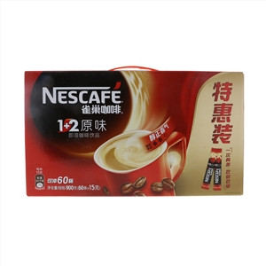 雀巢咖啡1+2原味即溶咖啡饮品特惠装900克（60条X15克）