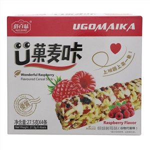俏百味U果麦咔倾城树莓味谷物代餐棒