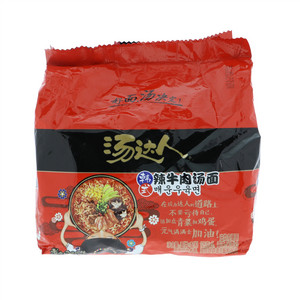 统一汤达人韩式辣牛肉汤面125克*5