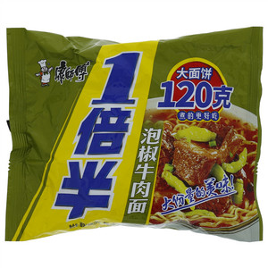 康师傅一倍半泡椒牛肉面袋面
