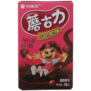 好丽友蘑古力红豆巧克力味装饰饼干