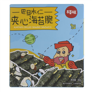 百草味巴旦木仁夹心海苔脆