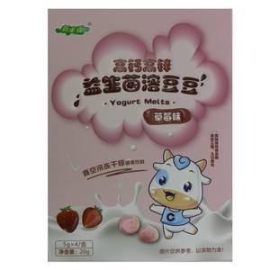 新美香高钙益生菌酸奶溶豆豆-草莓味（添加活性益生菌）-固体饮料