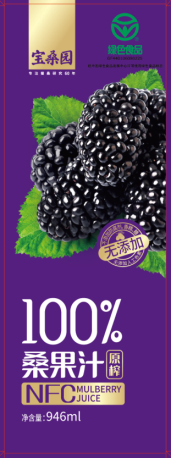 宝桑园100%纯鲜榨桑果汁屋形包装(新鲜屋)946ml