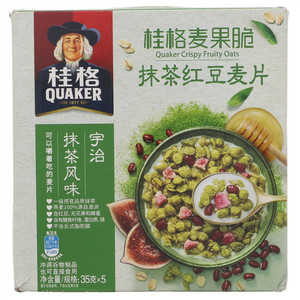 桂格麦果脆抹茶红豆麦片盒装35克*5包*24盒
