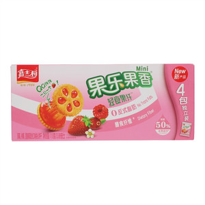 嘉士利果乐果香轻食果纤草莓、树莓、蔓越莓混合口味夹心饼干