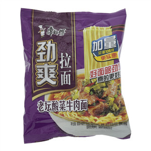 康师傅劲爽老坛酸菜牛肉面袋面