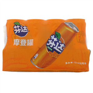 330ml芬达橙味汽水*12