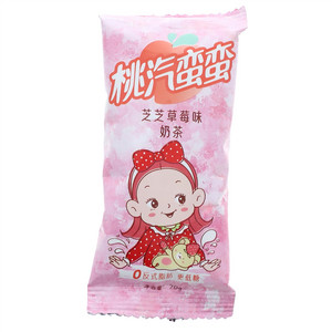桃汽蛮蛮芝芝草莓味奶茶