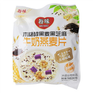 每味木糖醇黑麦黑芝麻牛奶燕麦片