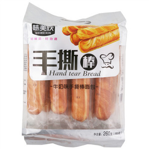 牛奶味手撕棒面包