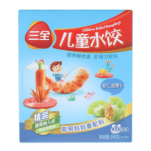 三全虾仁胡萝卜儿童水饺