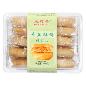 趣可香绿豆味千层酥饼