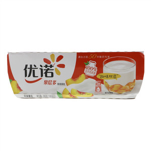 优诺果层多黄桃果粒风味酸乳300克