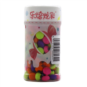 乐焙炫彩瓶装抛光压片小眼睛-粉紫绿橙糕点装饰用糖果