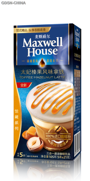 麦斯威尔三合一速溶 馆式太妃榛果拿铁咖啡 5条