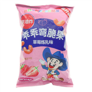 乖乖弯脆果草莓炼乳味膨化食品
