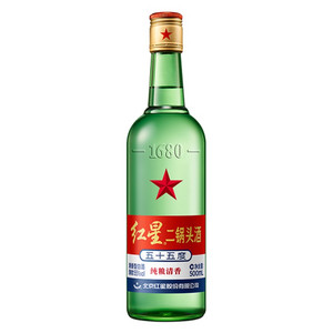 55度红星二锅头酒(纯粮清香-500mL)[绿瓶]