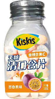 KisKis百香果味无糖清口含片