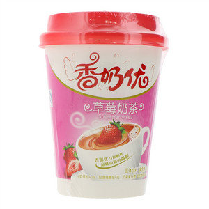 雀仔香奶优草莓奶茶