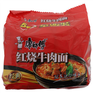康师傅经典红烧牛肉袋面5包入