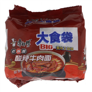 康师傅大食袋酸辣牛肉5包入