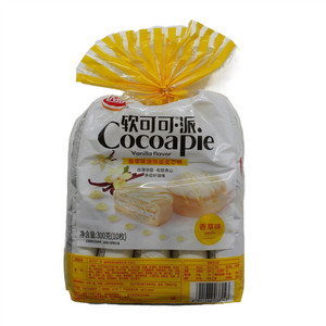 260克软可可派（香草味涂饰蛋类芯饼冷加工）