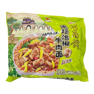 统一巧面馆老坛泡椒牛肉面（红油味）