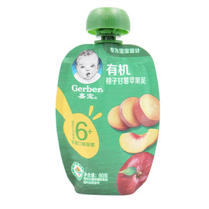 雀巢嘉宝有机桃子甘薯苹果泥