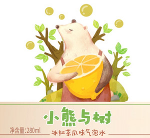 正新小熊与树冰红茶风味气泡水（汽水）