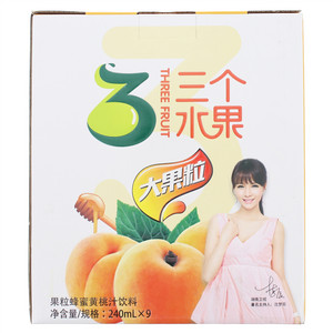 沃尔旺三个水果/大果粒果粒蜂蜜黄桃汁饮料