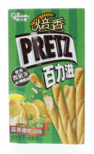 格力高焙香百力滋蒜香橄榄油味装饰饼干50g