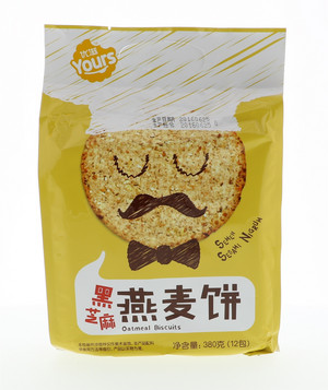 优滋Yours 黑芝麻燕麦饼380g