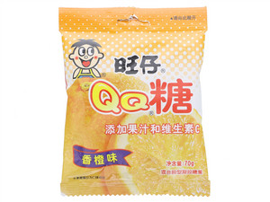 旺仔QQ糖（香橙味）混合胶型凝胶糖果