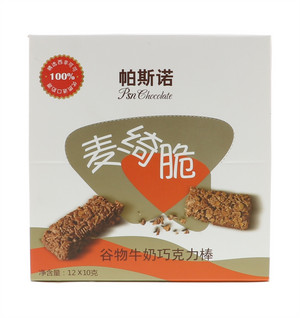 帕斯诺麦绮脆谷物牛奶巧克力棒  12×10克