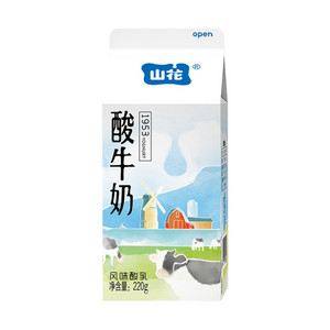 山花瘦长屋顶盒酸牛奶