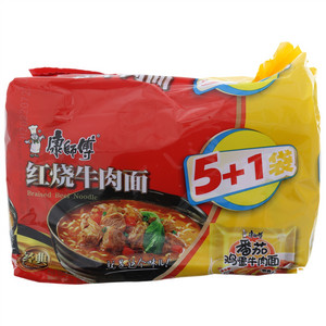 康师傅红烧牛肉面+番茄鸡蛋牛肉面油炸方便面