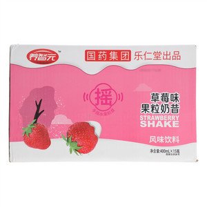 养智元草莓味果粒奶昔饮品