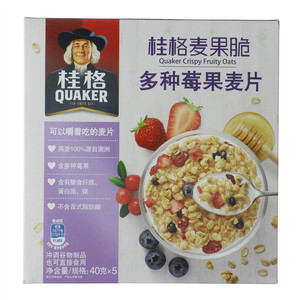 桂格麦果脆多种莓果麦片盒装40克*5包