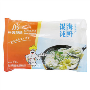 蓝白海鲜馄饨
