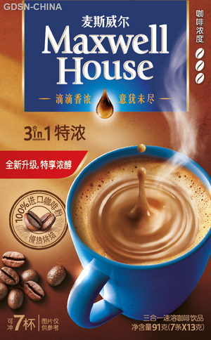 麦斯威尔三合一速溶咖啡 特浓 7条