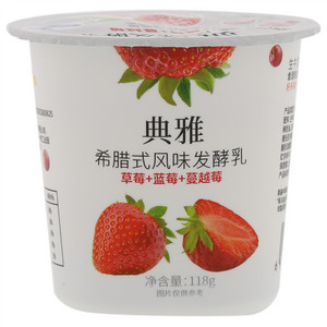 inm典雅草莓+蓝莓+蔓越莓希腊式风味发酵乳