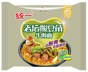 统一老坛酸豆角牛肉面(单袋)