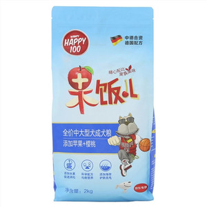 Happy100果饭儿全价中大型犬成犬粮添加苹果＋樱桃