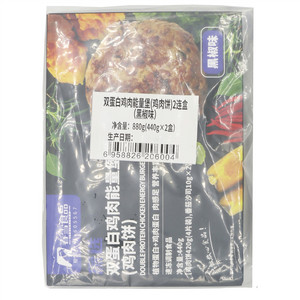春雪食品黑椒味双蛋白鸡肉能量堡(鸡肉饼)2连盒