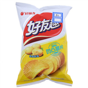 好丽友好友趣纯香原味凹凸薯片