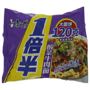 康师傅大面饼1倍半酸菜牛肉面